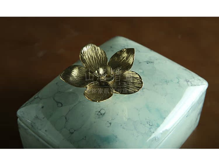 Nordic household ceramics decorated copper flower jewelry box would receive box example room dresser furnishing articles