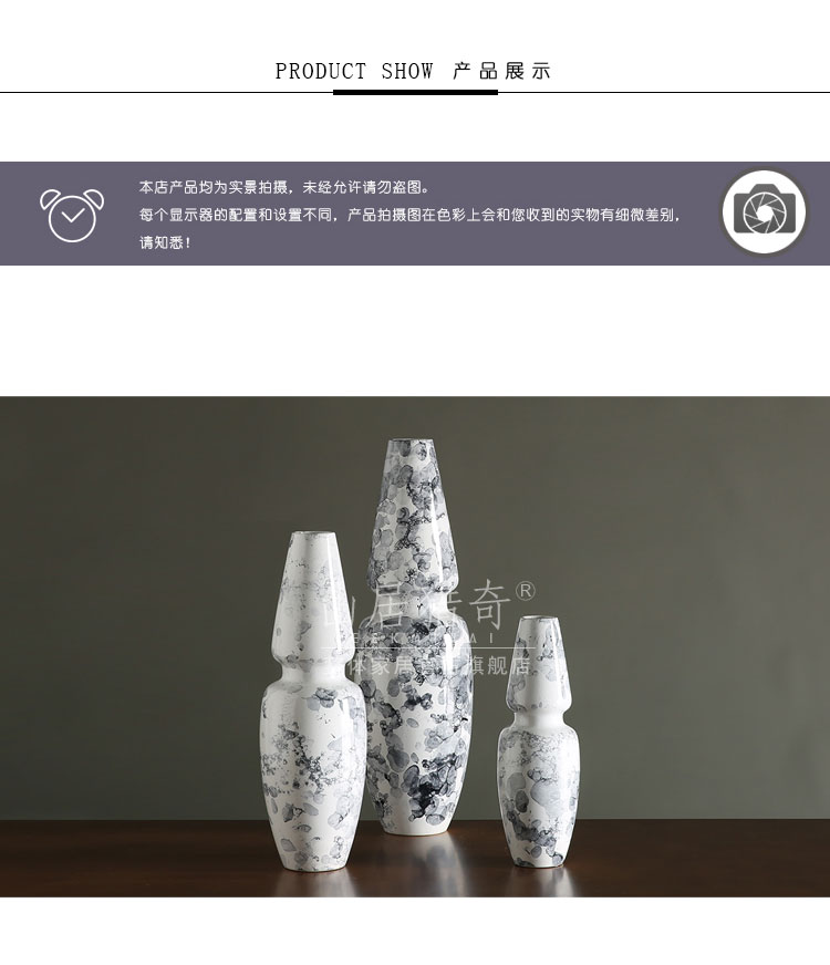 Nordic marble, ceramic vase dry flower flower arranging flower implement the table sitting room adornment furnishing articles or waist bottles