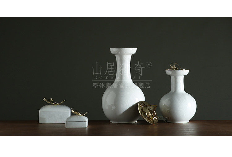 New Chinese style between example sitting room porch ark of creative arts and crafts ceramics decorated copper pot cover tank furnishing articles grasshoppers