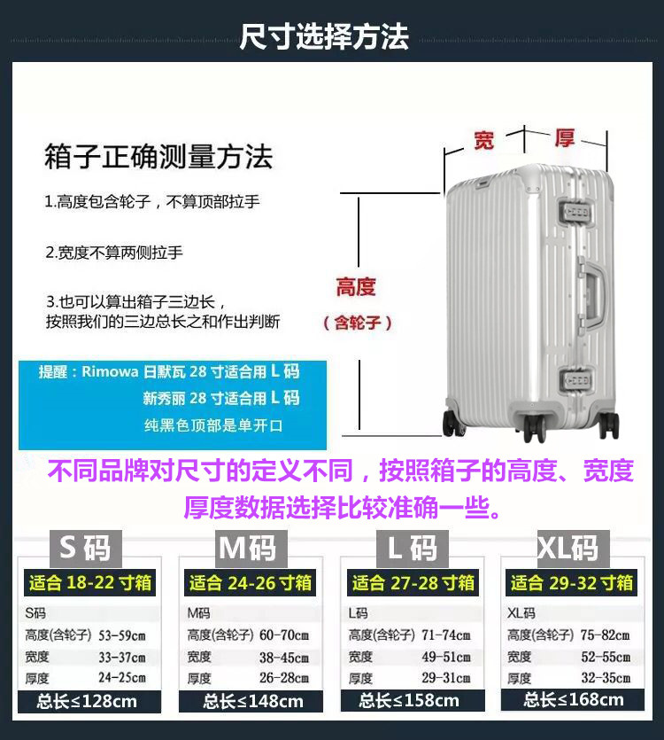Trường hợp xe đẩy Hành lý Phụ kiện liên quan Hành lý Vali Cover Sleeve Bạc 32 Inch Xám mài vàng vali 2 bánh