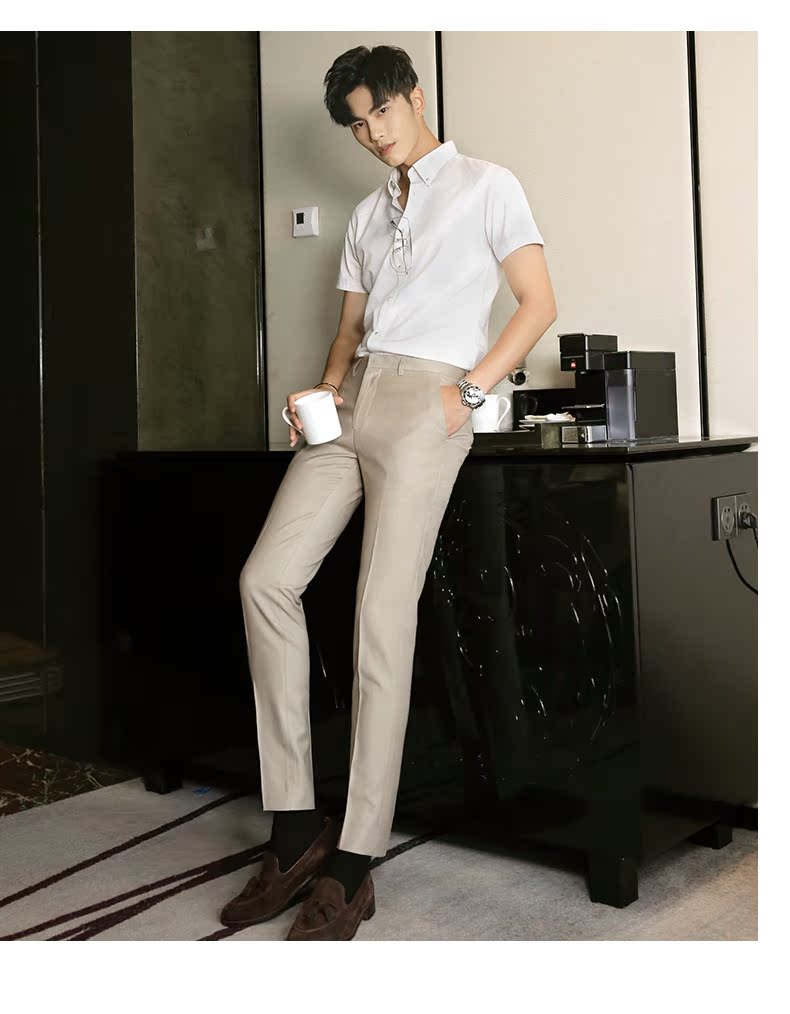 Mùa thu và mùa đông quần tây nam giản dị chân dài miễn phí phiên bản Hàn Quốc nóng bỏng của bản thân nhỏ thẳng dày cộng với quần nhung dài co giãn siêu nhỏ quần jean nam đẹp