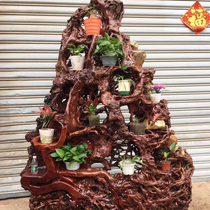 Taihang Chen-Chen red oil cliff old material natural with shape wood root carving wood carving carving landscape figure craft ornaments