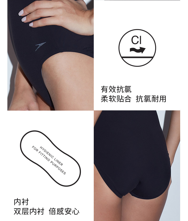 Speedo Speedo Little Black Váy Series Áo tắm nữ One Piece Đồ bơi ngày lễ - Bộ đồ bơi One Piece đồ bơi nữ liền thân dài tay