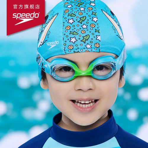 Симпатичные противозапотевающие очки Speedo/speedo с принтом, очки для плавания для младенцев и детей младшего возраста 2–6 лет, дофамин