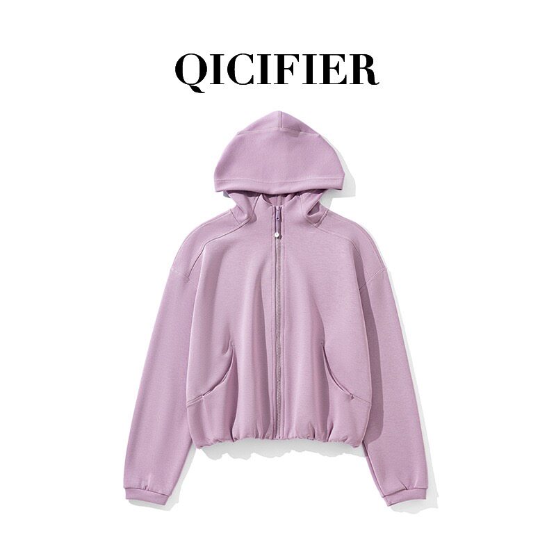Куртка для йоги 新款糯米休闲瑜伽上衣跑步运动健身拉链连帽衫瑜伽卫衣女5219 Thousands of colored phyl