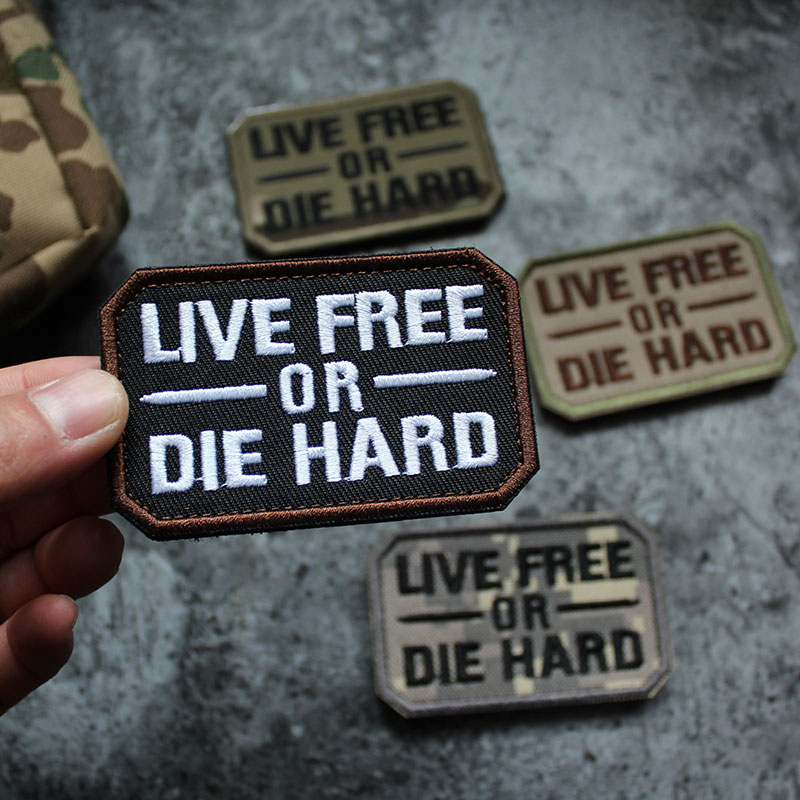 Outdoors is not free or rather die live free or die hard embroidery Velcro armband patch stickers