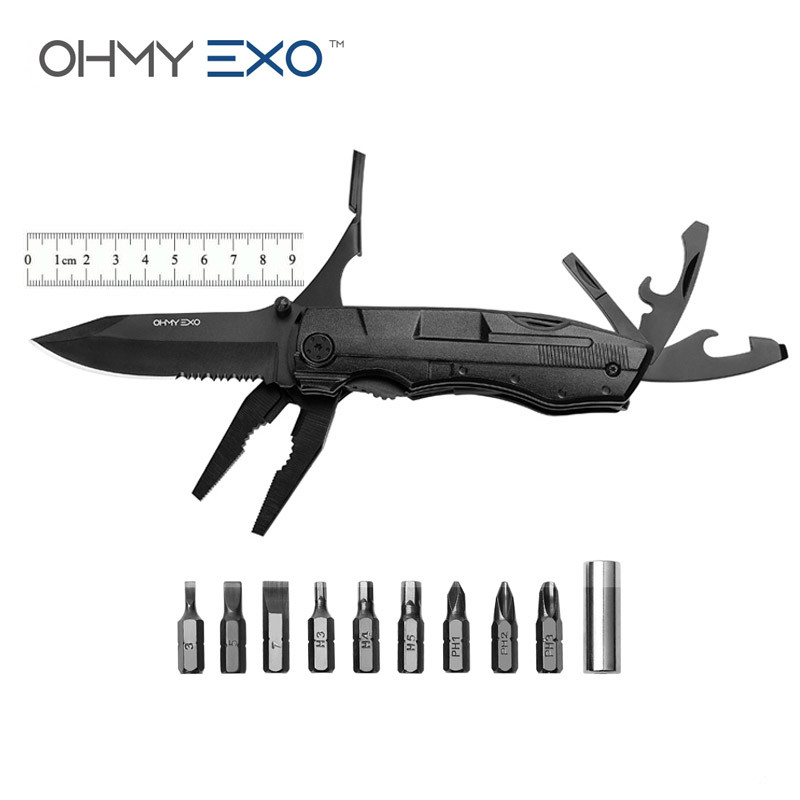 OHMY EXO) multifunctional folding tool pliers EDC outdoor screwdriver pocket knife tactical knife