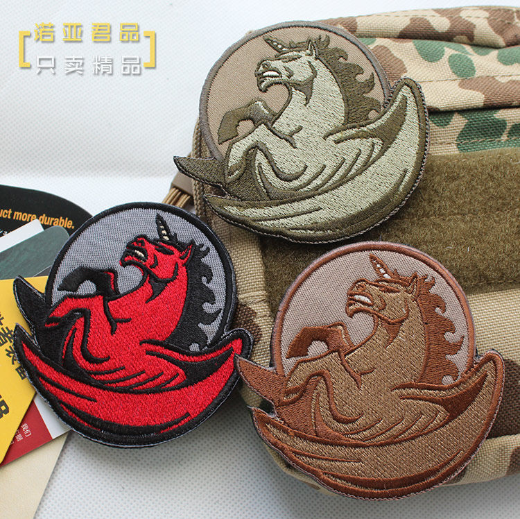 Pegasus unicorn embroidery Velcro patch tactical armband morale patch three-dimensional high-quality embroidery badge
