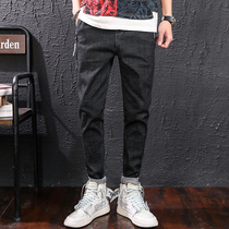 Net red autumn mens jeans trembles high-end Tide brand thin casual trousers trend Korean version of Joker autumn and winter