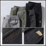 Мужские эластичные рабочие штаны для отдыха, осенний демисезонный пиджак классического кроя, эластичная талия