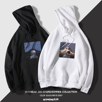 nasa co-name sweater fashion beauty astronaut male loose chic couple spring and autumn hooded pullover plus velvet jacket