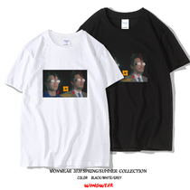 Stephen Chow movie Destruction King with Salted Egg Superman Short Sleeve T-shirt Men Summer Port Flavor Retro Trend Half Sleeve