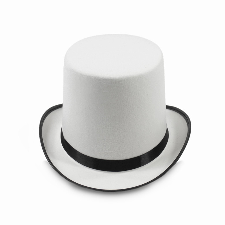 Hat Top Hat Female White Lincoln Hat Top Hat Male Magician Performance Top Hat Props Gentleman Hat