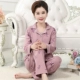 Bộ đồ ngủ cotton cho phụ nữ trung niên mùa xuân và mùa thu Dịch vụ nhà dài tay cotton mùa thu cho phụ nữ trung niên mùa thu và bộ đồ mùa đông thời trang công sở