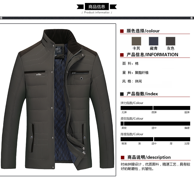 Mùa đông trung niên cha tải áo khoác bông lạnh áo khoác mùa đông dày ấm áp quần áo nam cha áo bông áo khoác hoodie nam