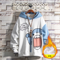 @ Flammable youth tide card ins Japanese tide card cartoon hooded youth sweater male student spring and autumn plus velvet top