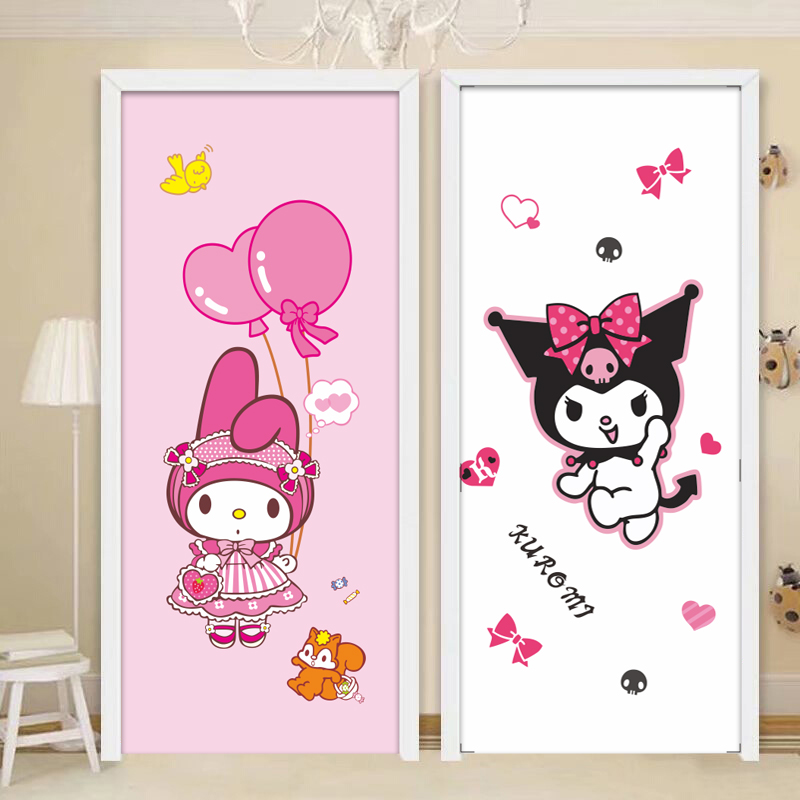 Cartoon children's door sticker whole self-adhesive refurbishment custom-made wardrobe cabinet door opaque waterproof self-adhesive painting wall painting