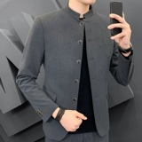 Комплект, пиджак классического кроя для отдыха, облегающий крой, китайский стиль