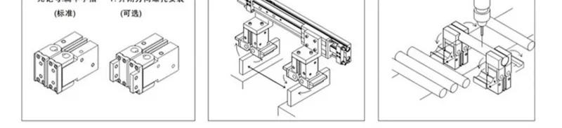 Xi lanh ngón tay bánh răng 180 độ MHW2-20D/25D/32D/40D/50D D1 đóng mở bằng khí nén vuốt không khí giá xi lanh khí nén xylanh mal32x125