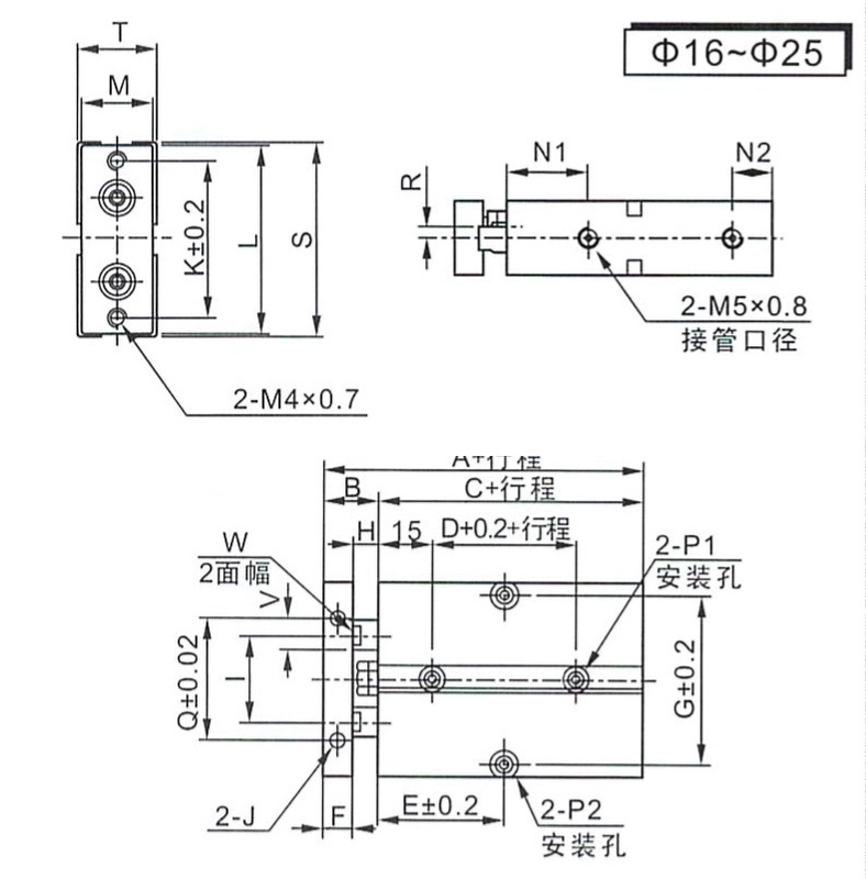 xi lanh khí nén thủy lực TDA/TN hai trục thanh song song thu nhỏ áp suất không khí nhanh xi lanh 16*300-500-400-35/175/250S xy lanh smc phụ kiện xy lanh khí nén