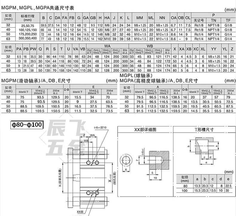 xylanh khí nén airtac Xi lanh ba trục ba trục có thanh dẫn hướng MGPM Xi lanh khí nén lực đẩy lớn nhỏ 20 * 25-10-16 / 40 × 150Z xilanh hoi xi lanh khí nén 2 tầng