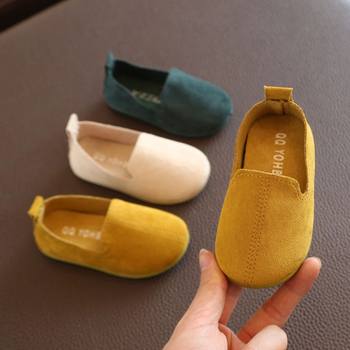 Spring 1-3 years old boy's and girls' leather shoes 2 children's soft bottom single shoes boys' peas shoes girls' non-slip casual shoes