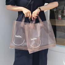 Milk Tea Color Clothing Shop Bags Plastic Hand Bags Sky Blue Shopping Packaging Gift Bags Brief Nice Looking Clothes