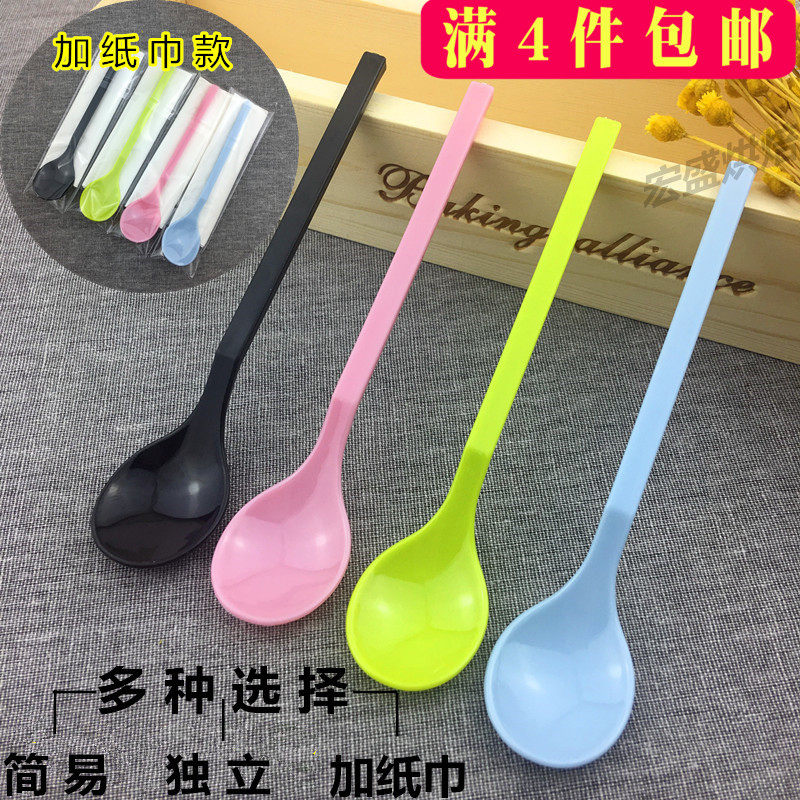 Disposable spoon thickened ice cream spoon pudding spoon yogurt small soup spoon ice cream spoon dessert takeaway spoon 100