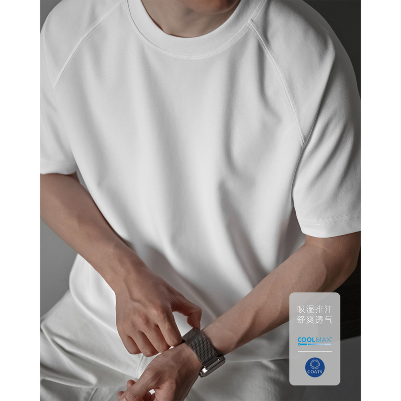 Coolmax Moisture-Absorbing, Quick-Drying, Cool and Breathable Technology Summer Men's Solid Color Round Neck Raglan Sleeve Loose Short-Sleeved T-Shirt Coolmax Moisture-Absorbing, Quick-Drying, Cool and Breathable Technology Summer Men's Solid Color Round Neck Raglan Sleeve Loose Short-Sleeved T-Shirt