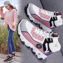 Winter sneakers women 2021 new daddy shoes ins tide pregnant women shoes outside warm plus velvet thick cotton shoes