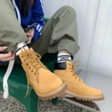 Martens, ретро короткие сапоги в английском стиле на платформе со шнурками, в британском стиле, из натуральной кожи