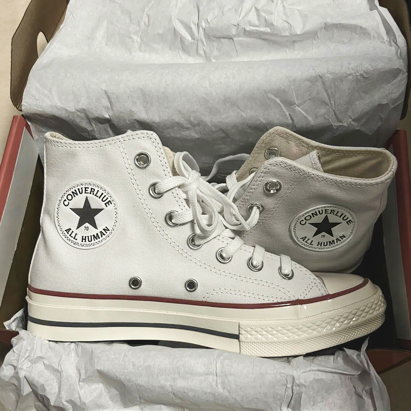 Classic 1970S Canvas Shoes for Men and Women, Off-White Casual High-Top Sneakers, Thick-Soled, Height-Increasing, Round-Toe Lace-Up Sneakers Classic 1970S Canvas Shoes for Men and Women, Off-White Casual High-Top Sneakers, Thick-Soled, Height-Increasing, Round-Toe Lace-Up Sneakers