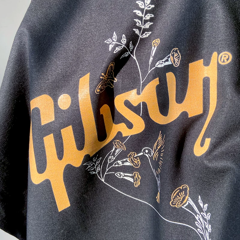 Футболка Gibson Hummingbird SHIRRT Gypson Human Bird Guitar T-shirt с коротким рукавом
