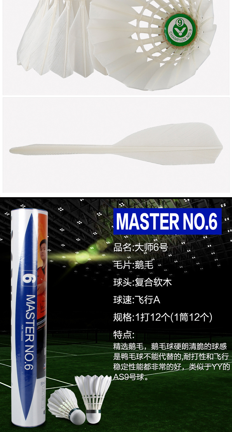 Chính hãng VICTOR Victor Victory cầu lông Masters 6 cạnh tranh 9 đặc biệt vàng 12 quả bóng vợt cầu lông wilson