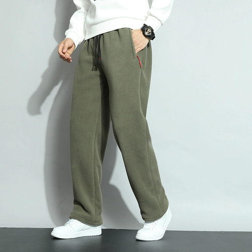 Утепленные бархатные штаны для отдыха, коллекция 2023, свободный прямой крой