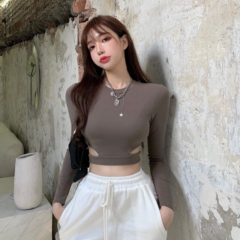 Vanya Spring and Autumn Lost Hollow Sleeve T-shirt Woman Han Edition Short Short Punch Clothes