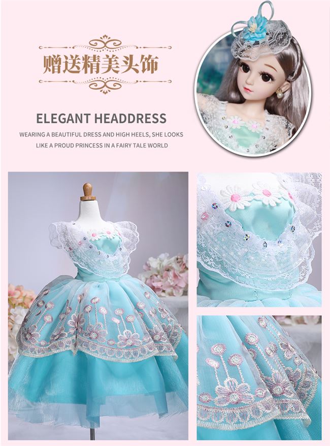 60 cm cm Yitian búp bê Barbie bộ quần áo đội mũ nón mũ công chúa váy tất vớ phụ kiện - Búp bê / Phụ kiện