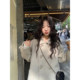 Zhang Beibei alpaca sheep A-type cloak woolen coat Hepburn style ເສື້ອຄຸມຍາວກາງ