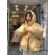 Zhang Beibei ibell90 white duck down hooded short temperament down jacket women's loose slim collar warm jacket