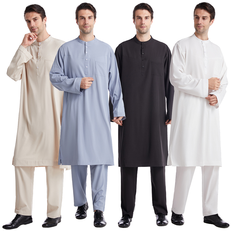 Men's Long Robe Hui Ethnic Two-Piece Set Travel Group Men's Clothing Pakistan
