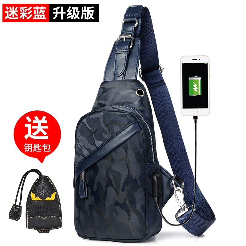 Túi ngực nam phiên bản Hàn Quốc của túi đeo vai nam Túi đeo chéo Messenger 2018