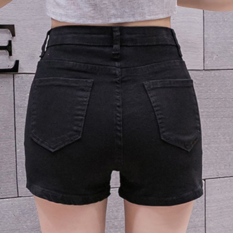 2026 Pure Black High-Waisted Denim Shorts for Women, Spring and Summer, Hip-Hugging, Tight-Fitting, Sexy Hot Pants, Slimming, Stretchy Ultra-Short Pants