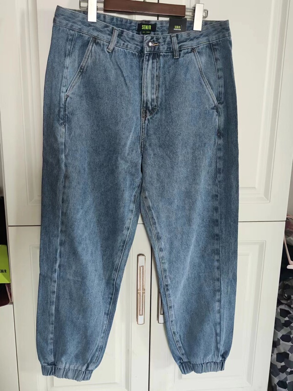 Men's Slim-Fit Pants Spring/Summer Elastic Drawstring Jeans Casual Youthful Trendy Retro Jogger Casual Pants Men's Slim-Fit Pants Spring/Summer Elastic Drawstring Jeans Casual Youthful Trendy Retro Jogger Casual Pants