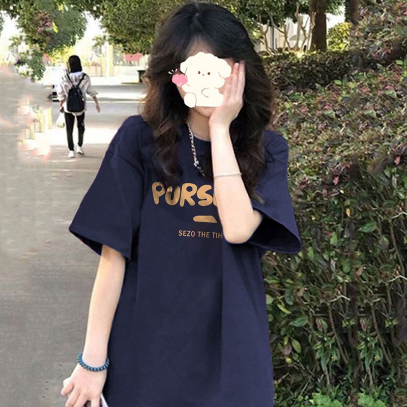 American Retro Style Short-Sleeved T-Shirt for Women, Summer Loose Fit, Hong Kong Style Chic Trendy Brand, Slimming Half-Sleeve Top