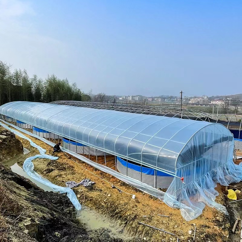 Hot-dip galvanized greenhouse greenhouse skeleton vegetable strawberry flower greenhouse pig raising sheep breeding greenhouse steel pipe frame full set