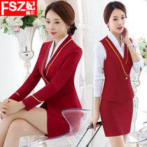 Autumn and winter hotel overalls temperament professional suit suit vest suit vest set skirt OL dress OL dress beautician stewardess uniform