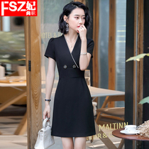 Beautician uniform summer hotel cashier shopping guide professional dress light familiar temperament one-step Skirt overalls women