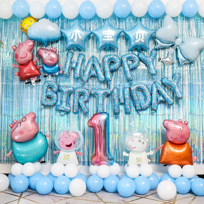 Children's birthday decoration scene decoration Paigeka pass balloon boys girls baby one hundred day feast background wall