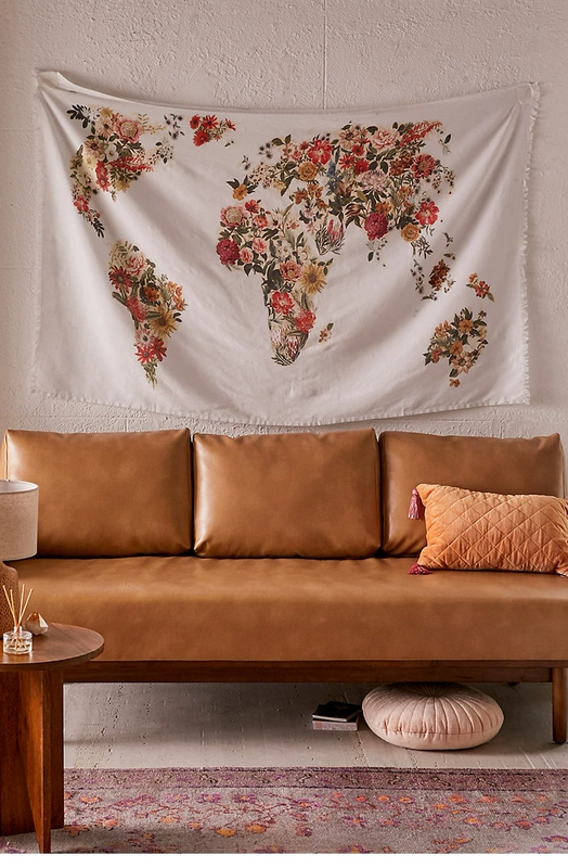Creative INS gió thảm Urban Outfitters thế giới in bản đồ phong cách phiên bản theo chiều ngang của trang trí tường mới - Tapestry