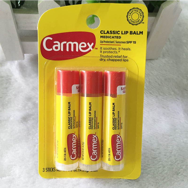 美国原装进口Carmex润唇膏原味转管特惠装3只装包邮